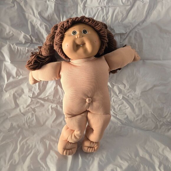 Cabbage Patch Kids Doll Vintage 1982 Coleco Brown Yarn Hair Brown Eyes Tooth - Picture 1 of 14